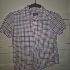 Children's Place Purple and White Checkered Shirt